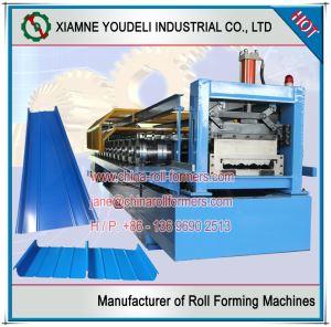 65mm Standing Seam Hlau Roof Vaj Huam Sib Luag Roll Forming Tshuab
